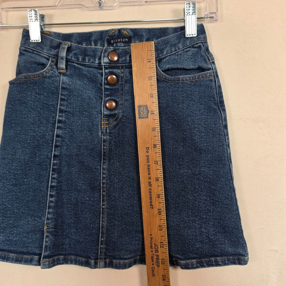 Gap‎ Denim Skirt Girls 6 Blue Y2K Vintage Preppy Minimalist 2001 Stretch